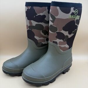 Magellan Outdoors Youth 5 Camo Neoprene Waterproof Rubber Boots Green
